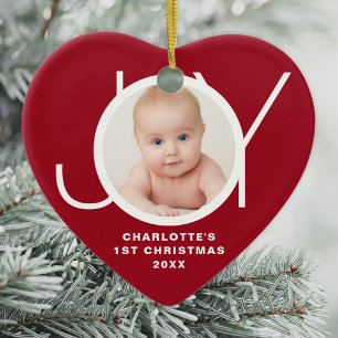 Adorno De Cerámica Foto de la primera Navidad del bebé personalizada 