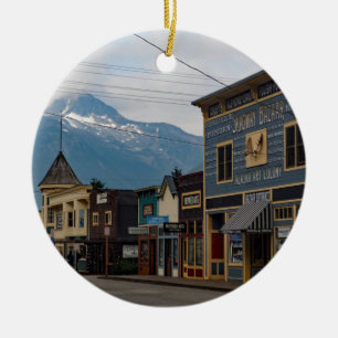 Adorno De Cerámica Foto de los edificios de Alaska Skagway Town