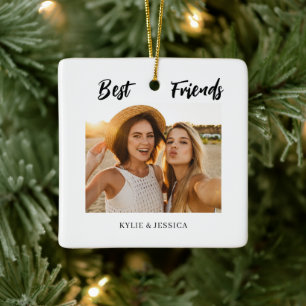 Adorno De Cerámica Foto de los mejores amigos personalizada