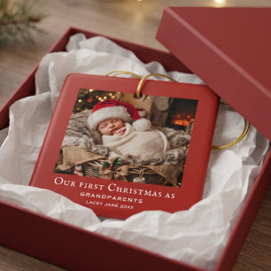 Adorno De Cerámica Foto de los primeros abuelos rojos de Navidad del
