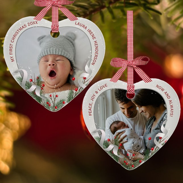 Adorno De Cerámica Foto de marco plateado para los primeros Navidades (Subido por el creador)