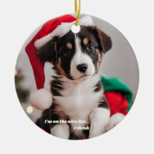 Adorno De Cerámica Foto de Mascota de Navidades personalizados