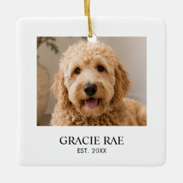 Adorno De Cerámica Foto de mascota moderna simple personalizada