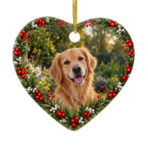 Foto de mascota personalizada Corona de Navidad de