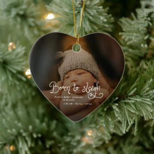 Adorno De Cerámica Foto de nacimiento de Navidad con estadísticas de