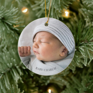 Adorno De Cerámica Foto de nacimiento del bebé 