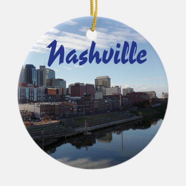 Adorno De Cerámica Foto de Nashville Tennessee con horizonte de la (Frente)