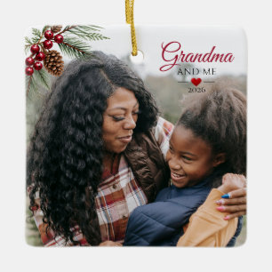 Adorno De Cerámica Foto de Navidad de Abuela y Yo