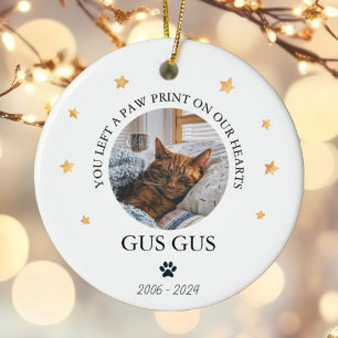 Adorno De Cerámica Foto de Navidad de memorial de mascota personaliza