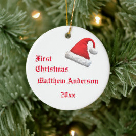 Adorno De Cerámica Foto de Navidad de Santa Cap