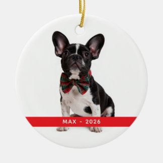 Adorno De Cerámica Foto de Navidad de tu perro familiar