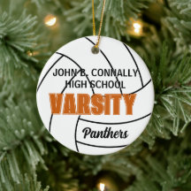 Foto de Navidad de voleibol universitario naranja 