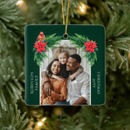 Adorno De Cerámica Foto de Navidad elegante 