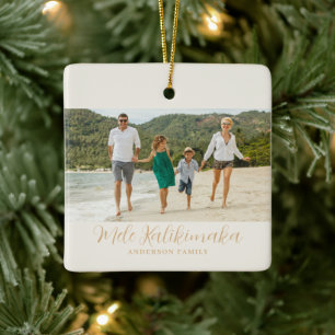Adorno De Cerámica Foto de Navidad hawaiana Mele Kalikimaka