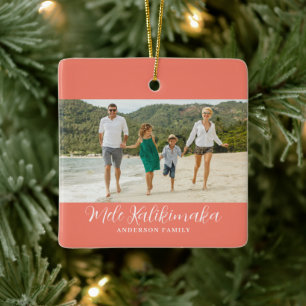 Adorno De Cerámica Foto de Navidad hawaiana Mele Kalikimaka