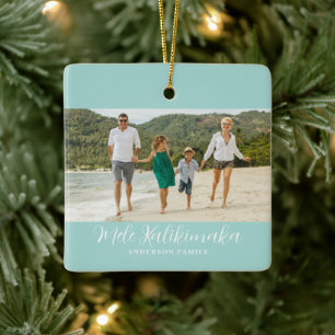 Adorno De Cerámica Foto de Navidad hawaiana Mele Kalikimaka