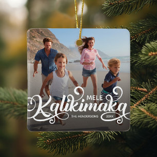 Adorno De Cerámica Foto de Navidad Mele Kalikimaka
