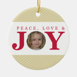 Adorno De Cerámica FOTO DE NAVIDAD ORNAMENTE :: paz, amor y alegría 2