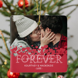 Adorno De Cerámica Foto de Navidad Te Amo Por Siempre