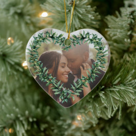 Adorno De Cerámica Foto de Navidades casados por primera vez en el co