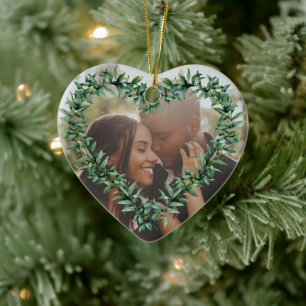 Adorno De Cerámica Foto de Navidades casados por primera vez en el co
