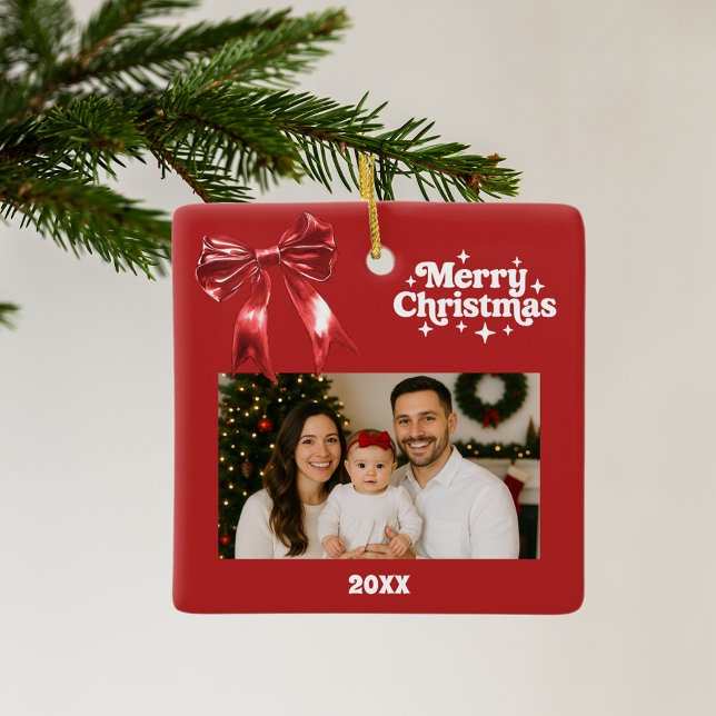 Adorno De Cerámica Foto de Navidades del arco rojo (Subido por el creador)