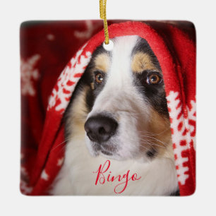 Adorno De Cerámica Foto de Navidades Mascotas