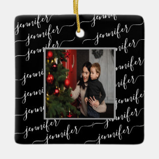 Adorno De Cerámica Foto de Navidades personalizados - Caligrafía en b