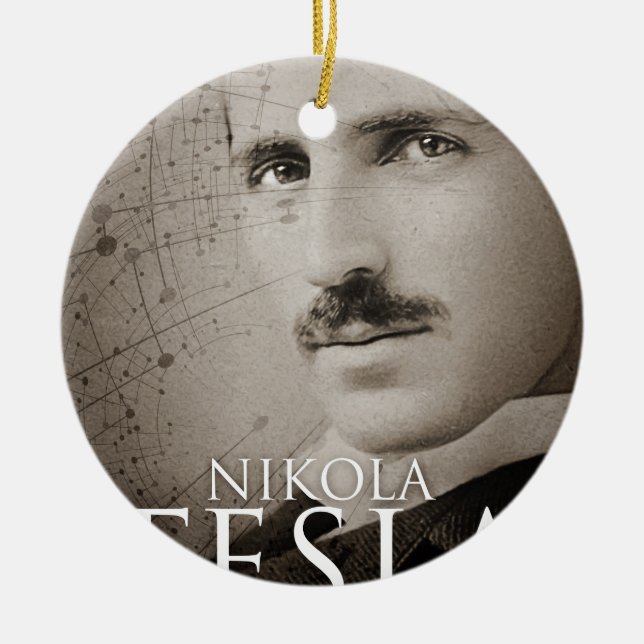 Adorno De Cerámica Foto de Nikola Tesla (Frente)