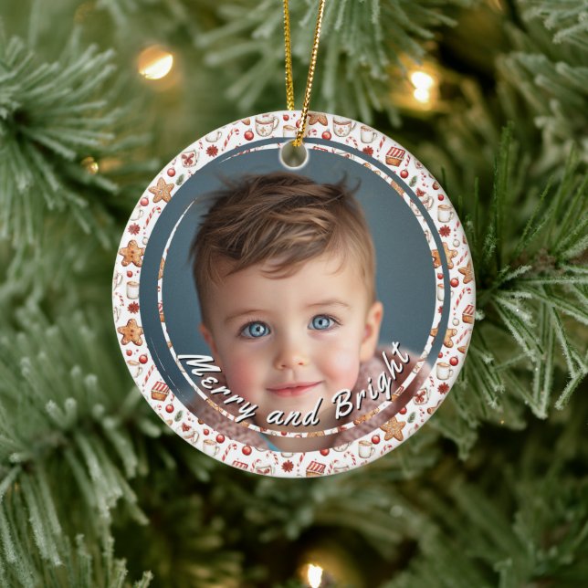 Adorno De Cerámica Foto de niño Personalizado de dulces dulces dulces (Árbol)