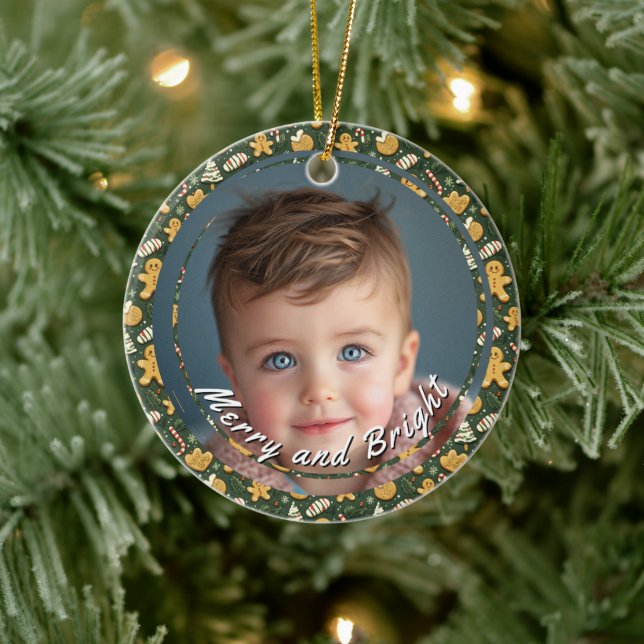 Adorno De Cerámica Foto de niño Personalizado de las cookies dulces y (Árbol)