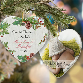 Adorno De Cerámica Foto de nuevos abuelos de los primeros Navidades r