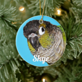 Adorno De Cerámica Foto de pájaro mascota personalizada