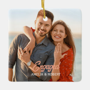 Adorno De Cerámica Foto de pareja de personalizados comprometidos
