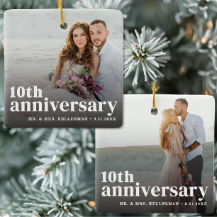 Adorno De Cerámica Foto de pareja del 10º aniversario de bodas