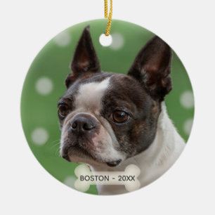 Adorno De Cerámica Foto de perro del personalizado Boston Terrier