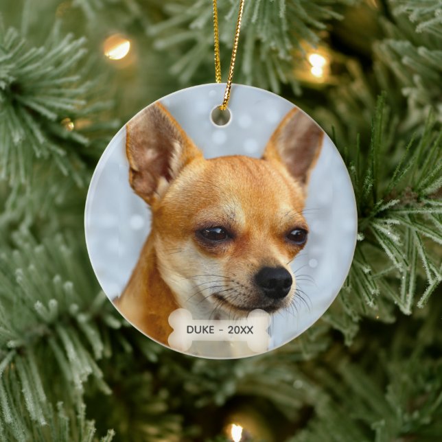 Adorno De Cerámica Foto de perro del personalizado Chihuahua (Árbol)