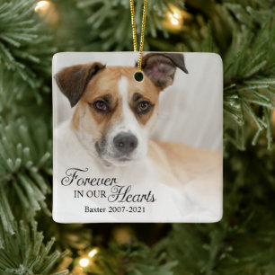 Adorno De Cerámica Foto de perro para siempre en nuestros corazones