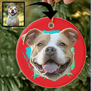 Adorno De Cerámica Foto de perro Pitbull personalizada con estilo gru