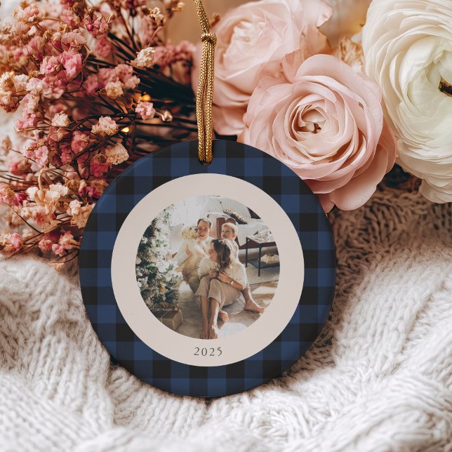 Adorno De Cerámica Foto de Personalizado con placa de búfalo azul y n (Subido por el creador)