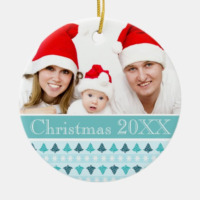 Adorno De Cerámica Foto de Personalizado de patrón de invierno (Frente)