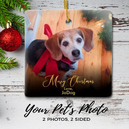 Adorno De Cerámica Foto de personalizado propia Mascota Navidades ele
