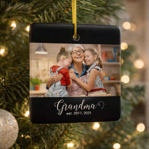 Adorno De Cerámica Foto de regalo de guión establecido de abuela