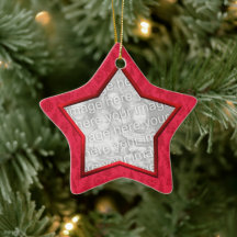 Foto de una estrella decorativa de Navidades rojos