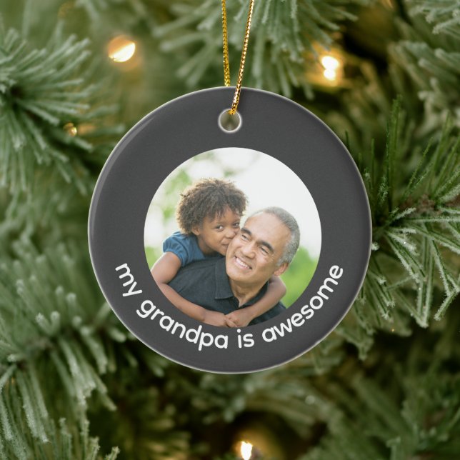 Adorno De Cerámica Foto del abuelo personalizado (Árbol)