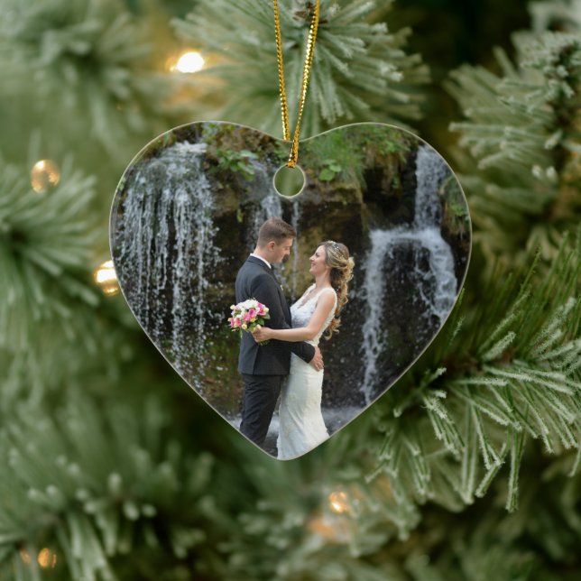 Adorno De Cerámica Foto del Boda de Newlyweds (Árbol)