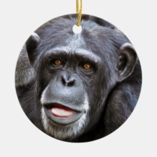 Adorno De Cerámica Foto del chimpancé