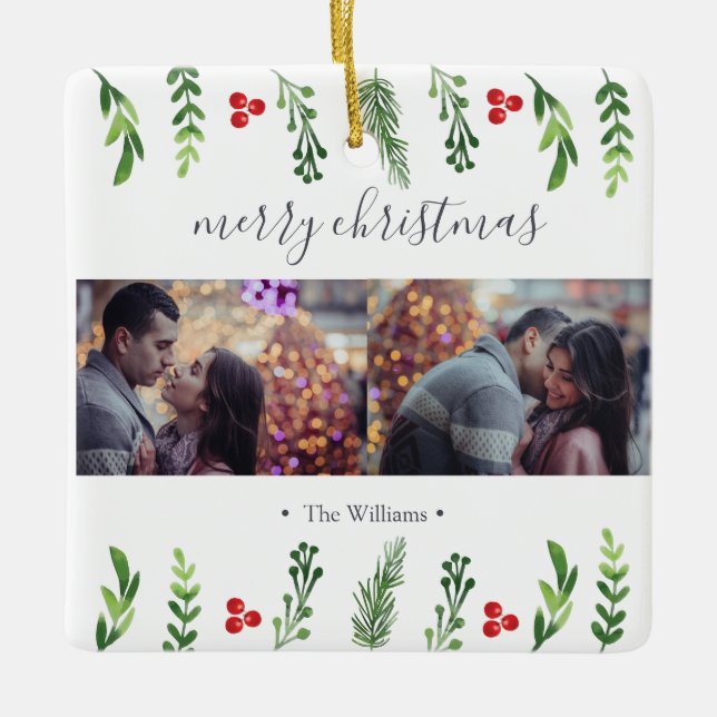 Adorno De Cerámica Foto del follaje el | del invierno (Anverso)