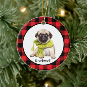 Adorno De Cerámica Foto del Mascota del Personalizado rojo de búfalo