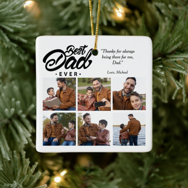 Adorno De Cerámica Foto del mejor Personalizado de papá (Árbol)